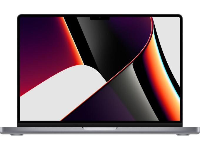 Apple MacBook Pro (14-tum, 2021) – M1 Pro 10/16C, 32GB, 1TB SSD, Engelskt Tangentbord **Ny i kartong** - Framifrån