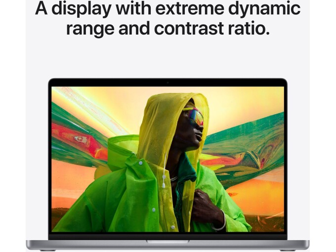 Apple MacBook Pro (14-tum, 2021) – M1 Pro 10/16C, 32GB, 1TB SSD, Engelskt Tangentbord **Ny i kartong** - Närbild på tangentbord