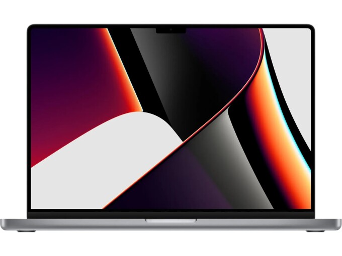 Apple MacBook Pro (16-tum, 2021) – M1 Pro 10/16C, 32GB, 512GB SSD, Rymdgrå framifrån